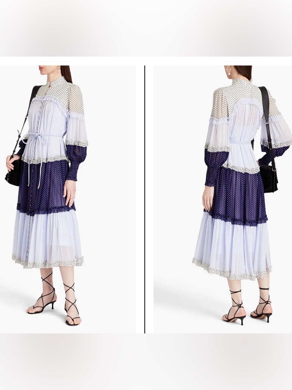 NEW Zimmermann Ruffled Patchwork Effect Crepon MIDI Shirt Dress HTF - Picture 2 of 6